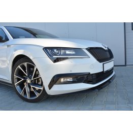 Накладка сплиттер на передний бампер вариант 3 на Skoda Superb III